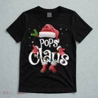 Funny Pops Claus Christmas Pajamas Santa Hat Costume T-Shirt thumb 5