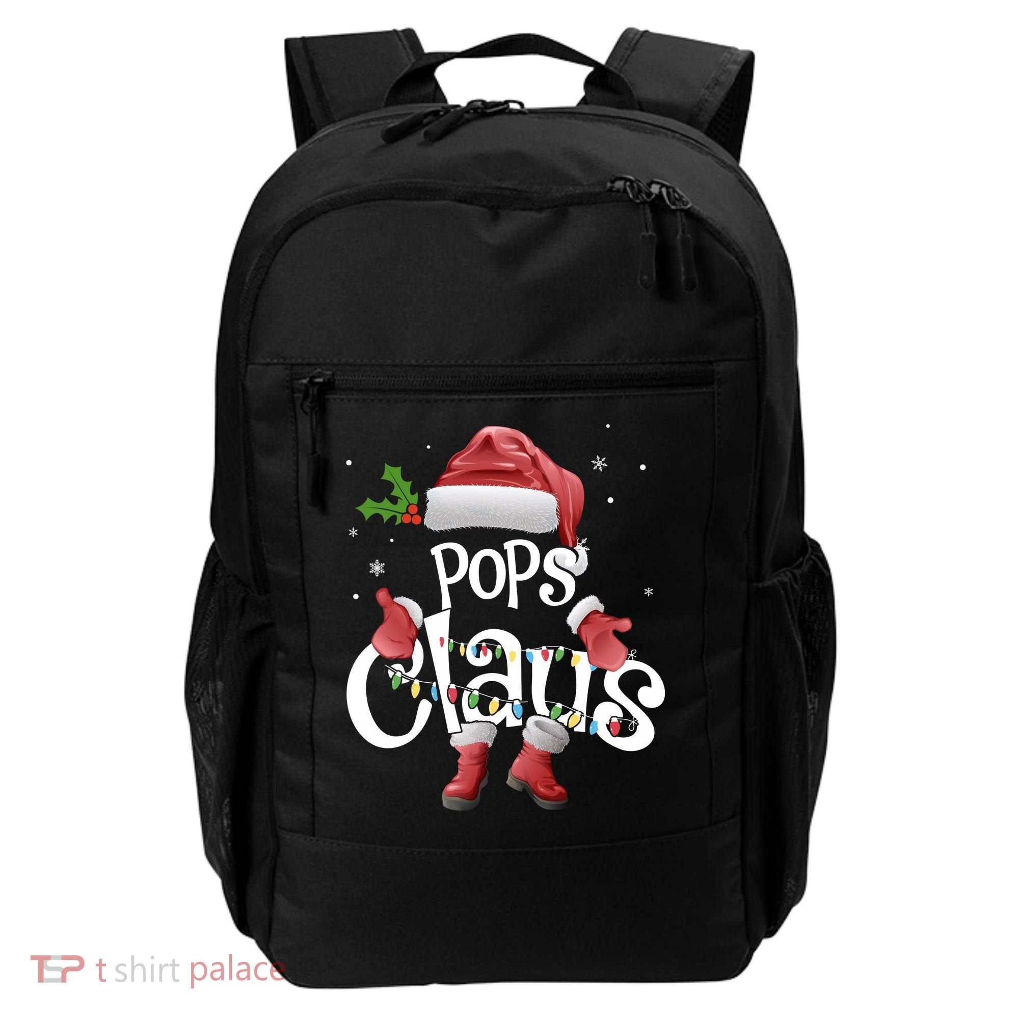 Funny Pops Claus Christmas Pajamas Santa Hat Costume Backpack