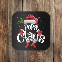 Funny Pops Claus Christmas Pajamas Santa Hat Costume Coaster thumb 0