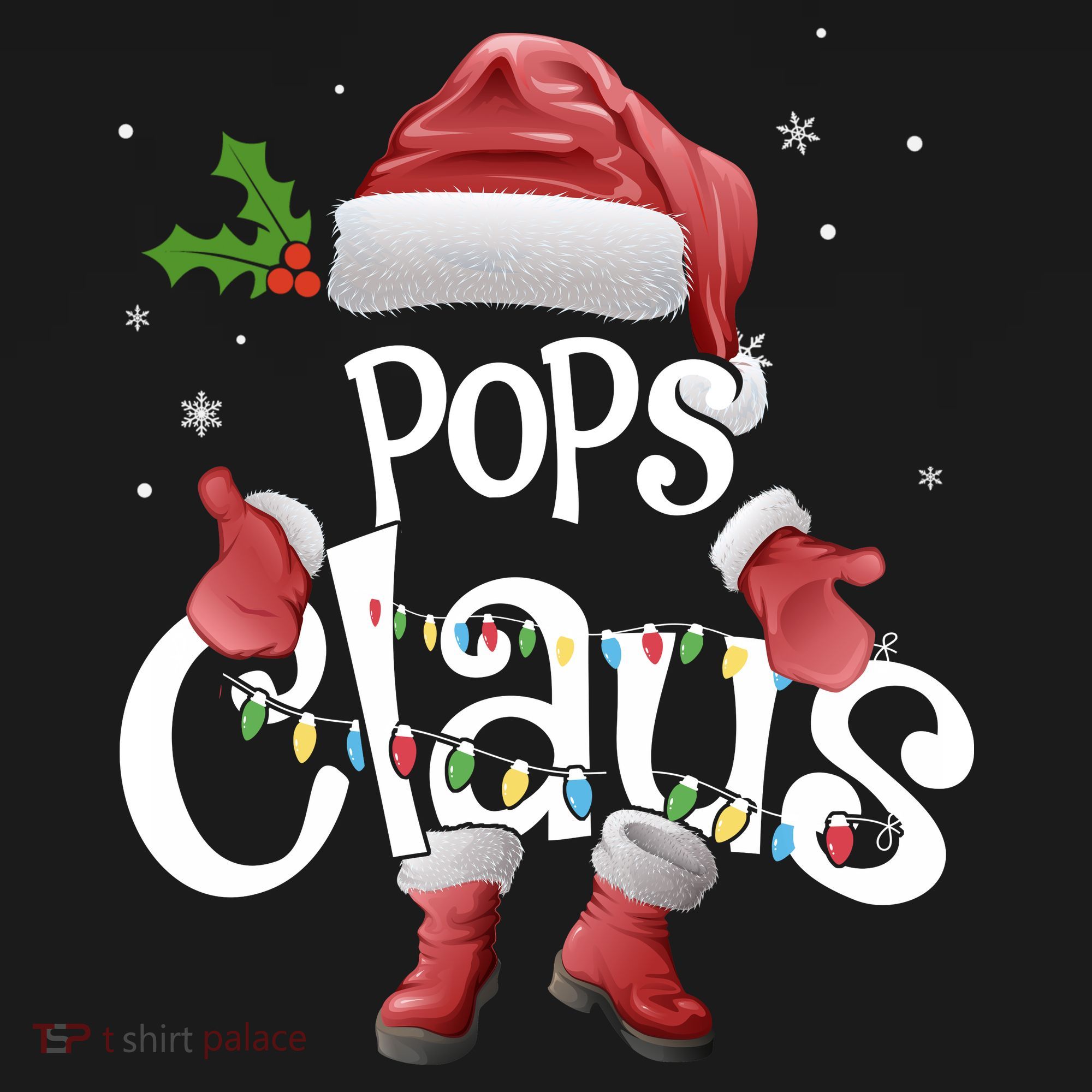 Funny Pops Claus Christmas Pajamas Santa Hat Costume Polo