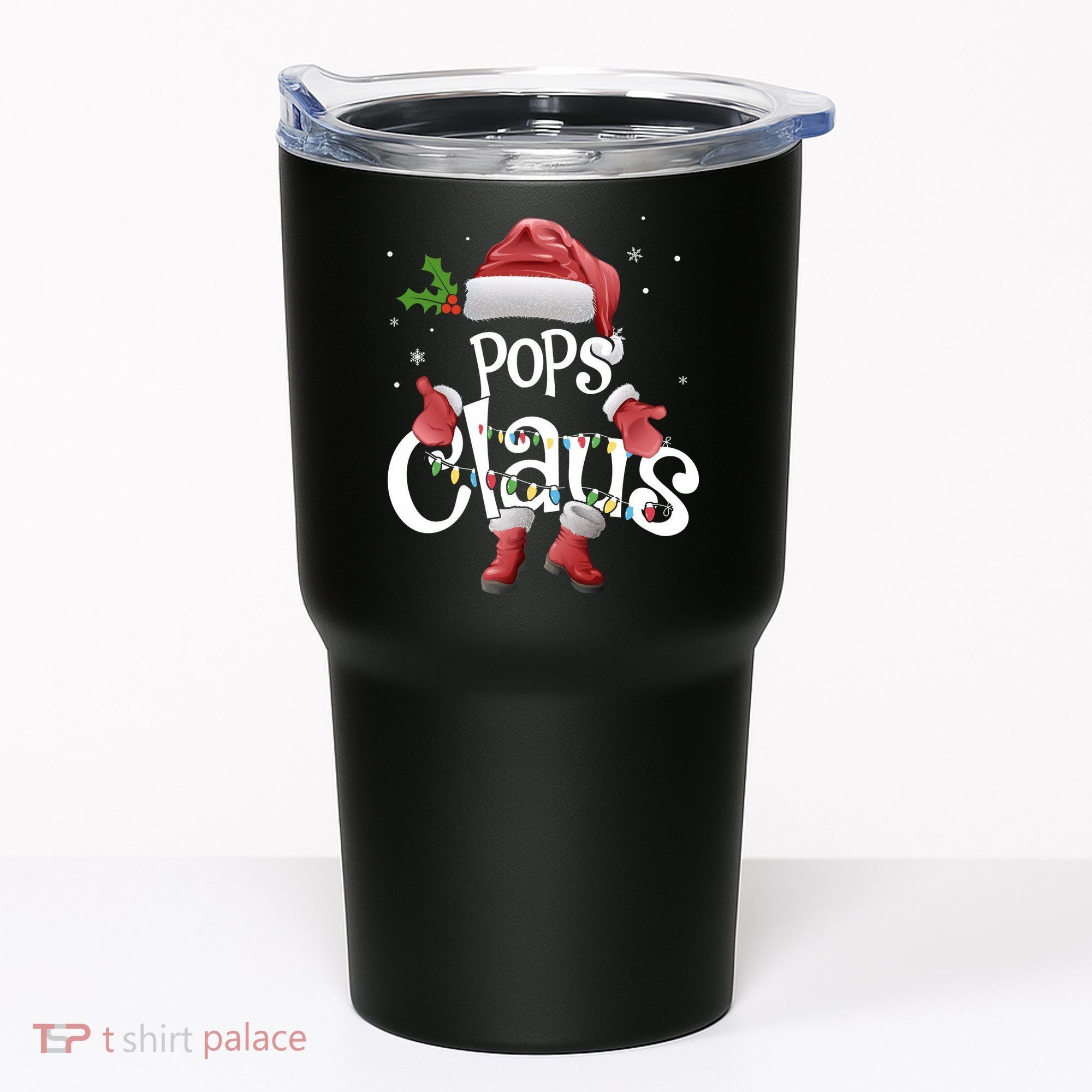 Funny Pops Claus Christmas Pajamas Santa Hat Costume Tumbler