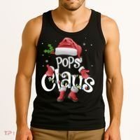 Funny Pops Claus Christmas Pajamas Santa Hat Costume Tank Top thumb 3