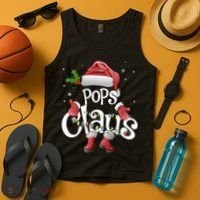 Funny Pops Claus Christmas Pajamas Santa Hat Costume Tank Top thumb 4