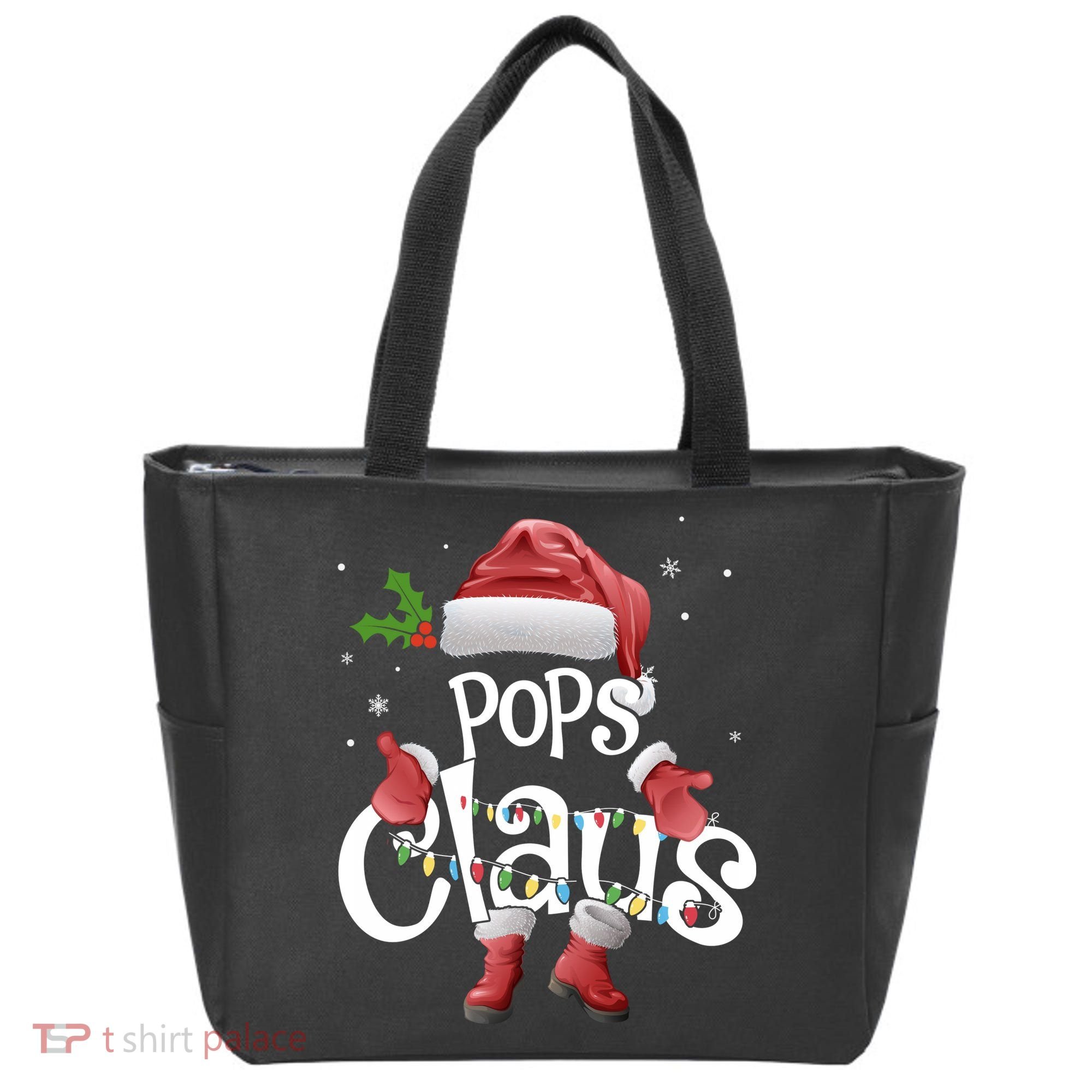 Funny Pops Claus Christmas Pajamas Santa Hat Costume Tote Bag
