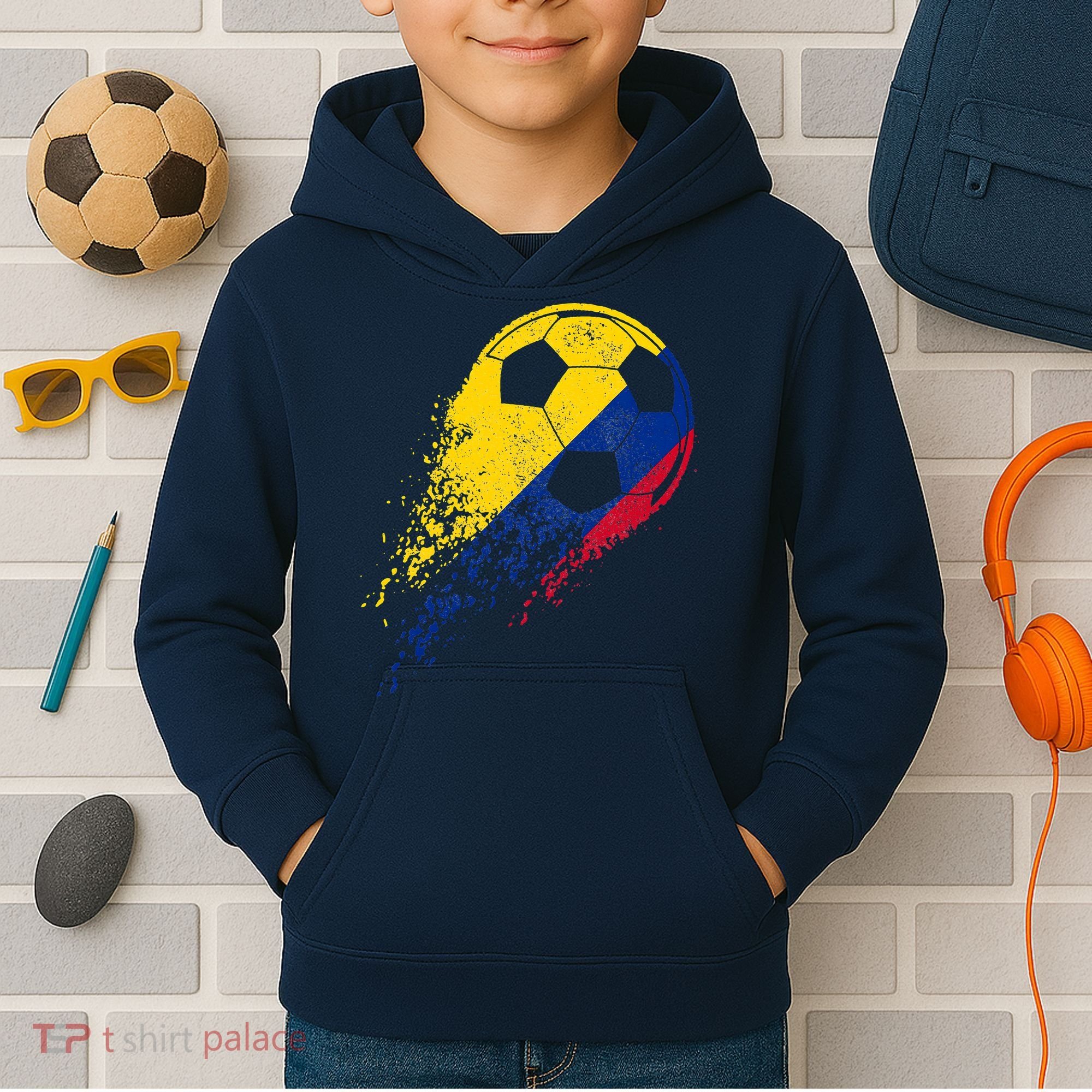 Flag Pride Colombia Soccer Colombian Player Kids Hoodie
