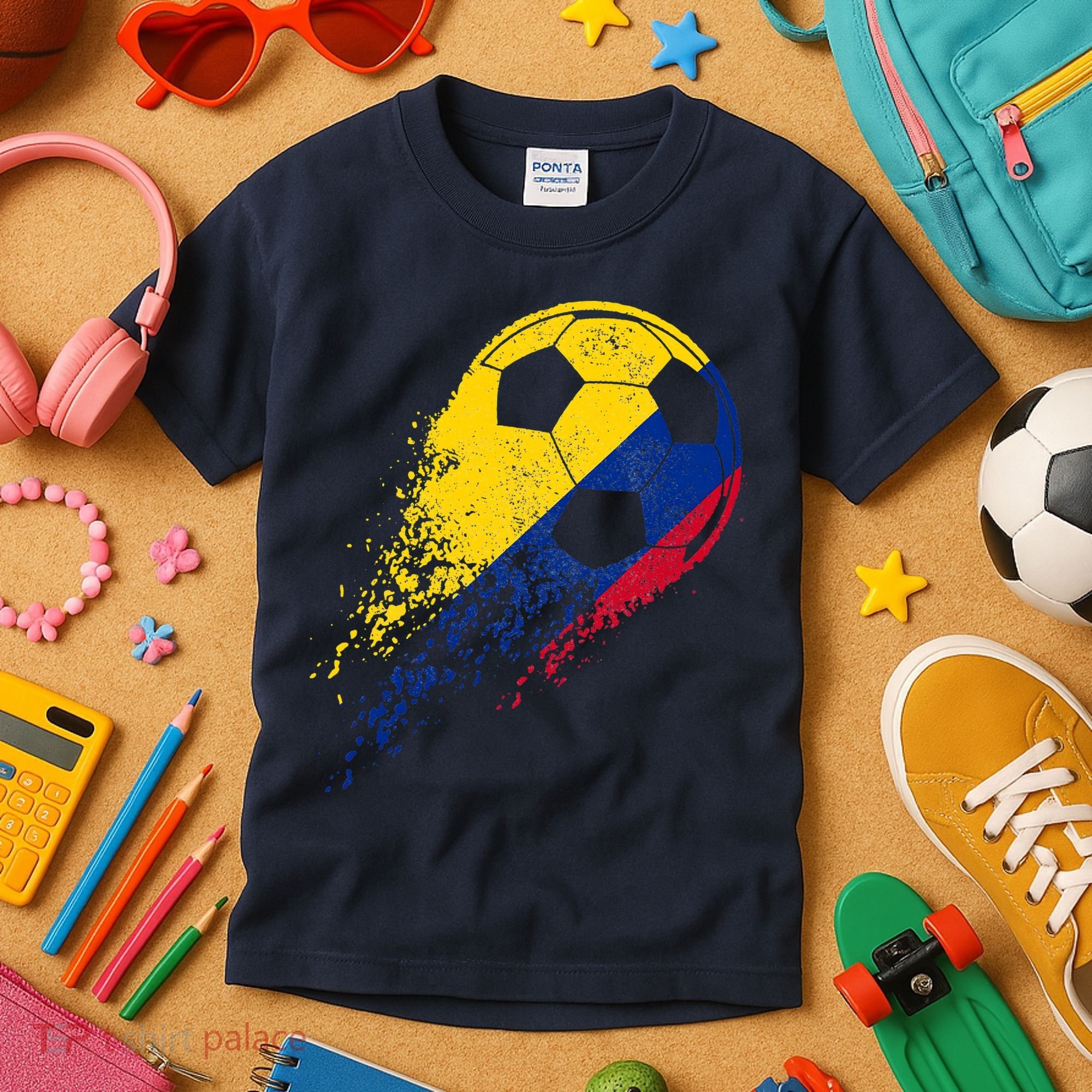 Flag Pride Colombia Soccer Colombian Player Kids T-Shirt