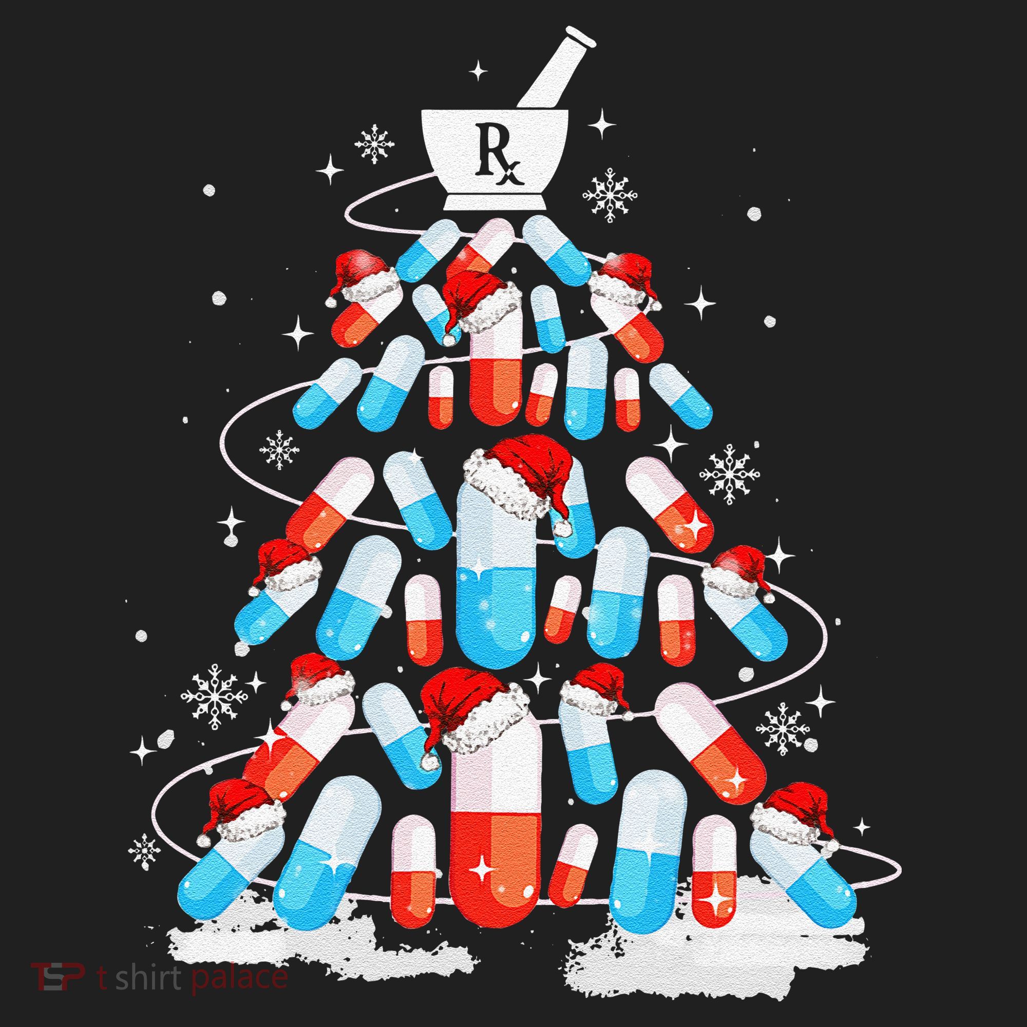 Funny Pharmacy Christmas Tree Pharmacist Christmas Golf Towel