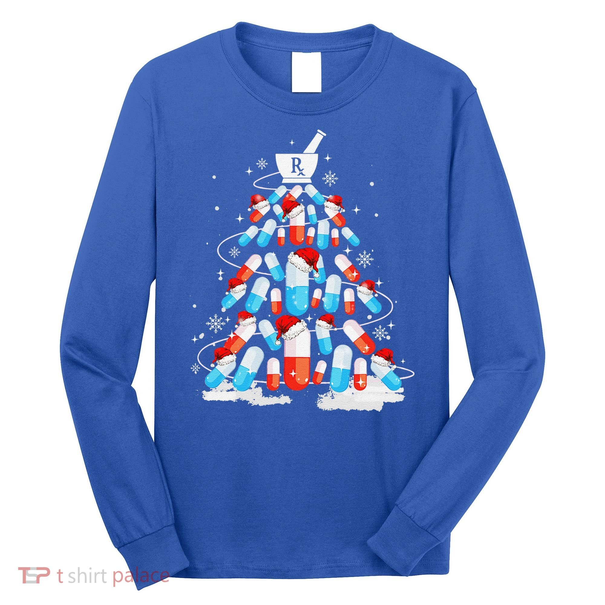 Funny Pharmacy Christmas Tree Pharmacist Christmas Long Sleeve Shirt