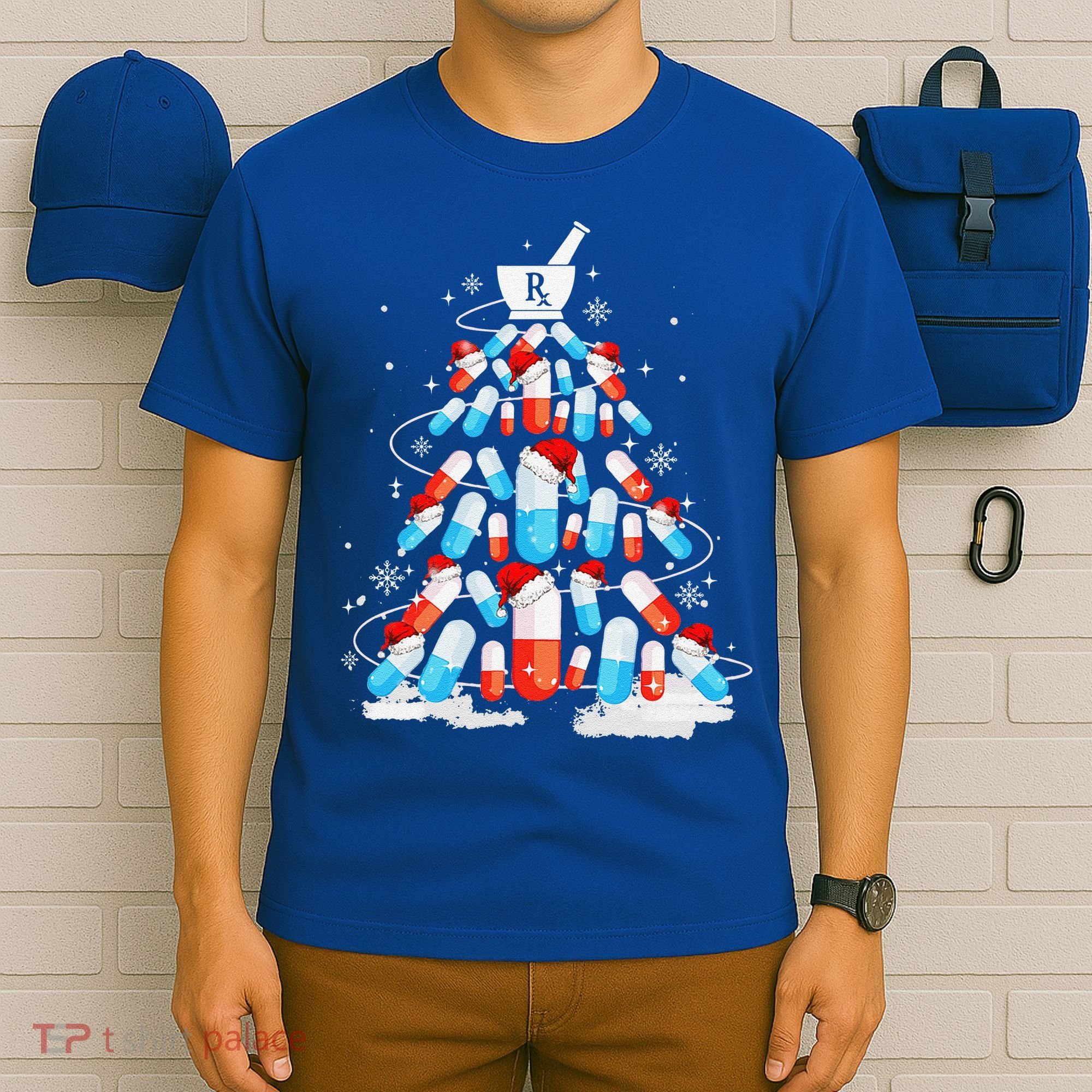 Funny Pharmacy Christmas Tree Pharmacist Christmas T-Shirt