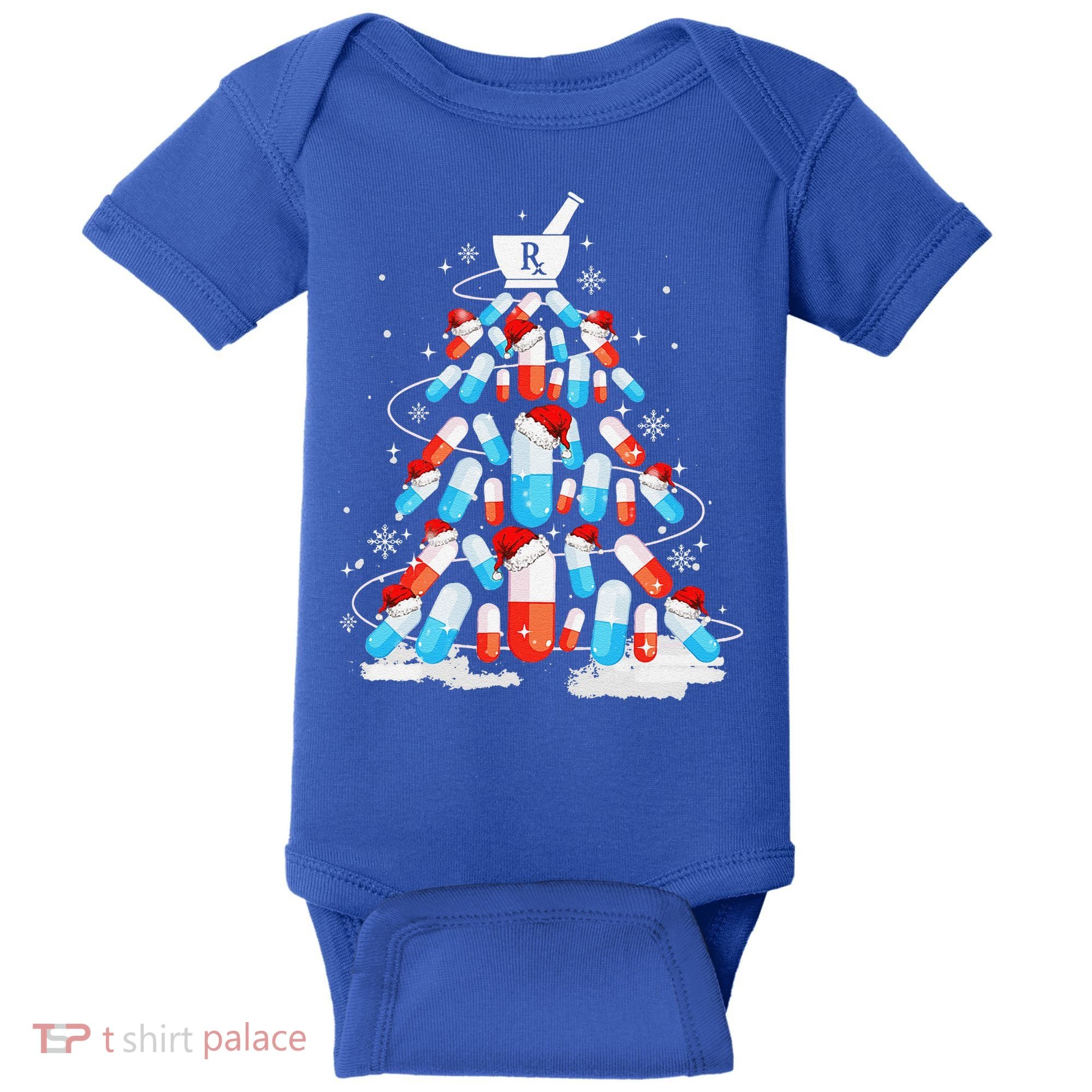 Funny Pharmacy Christmas Tree Pharmacist Christmas Baby Bodysuit