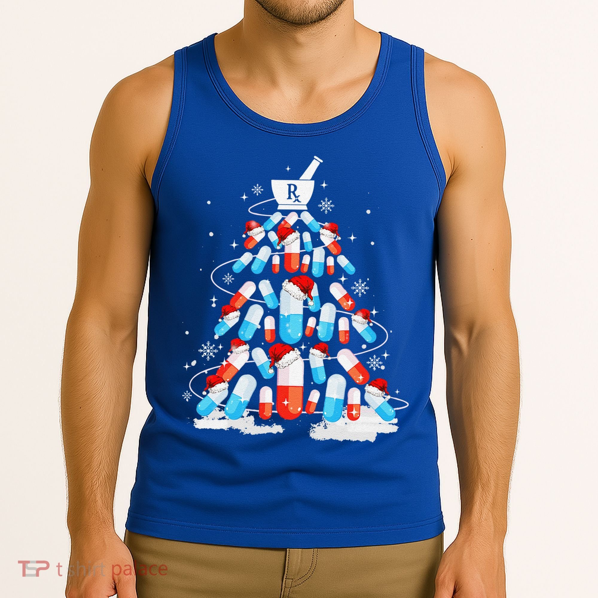 Funny Pharmacy Christmas Tree Pharmacist Christmas Tank Top