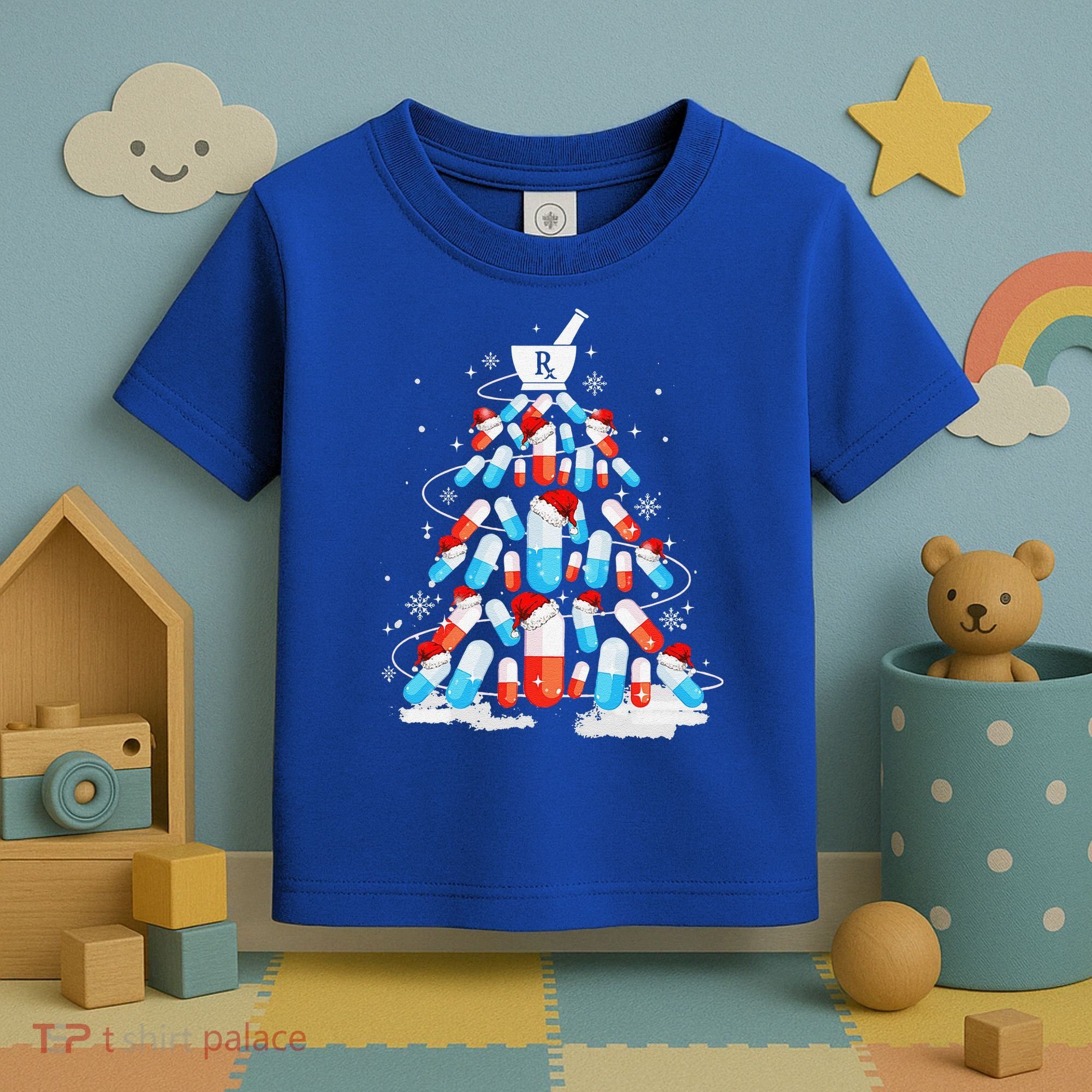 Funny Pharmacy Christmas Tree Pharmacist Christmas Toddler T-Shirt