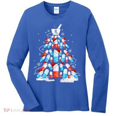 Funny Pharmacy Christmas Tree Pharmacist Christmas Women's Long Sleeve Shirt