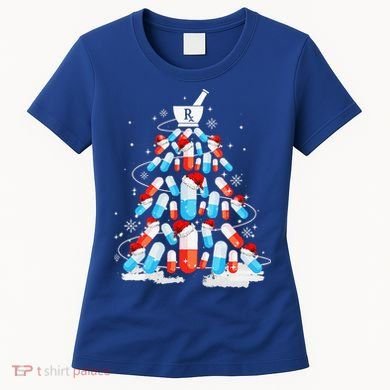 Funny Pharmacy Christmas Tree Pharmacist Christmas Women's T-Shirt