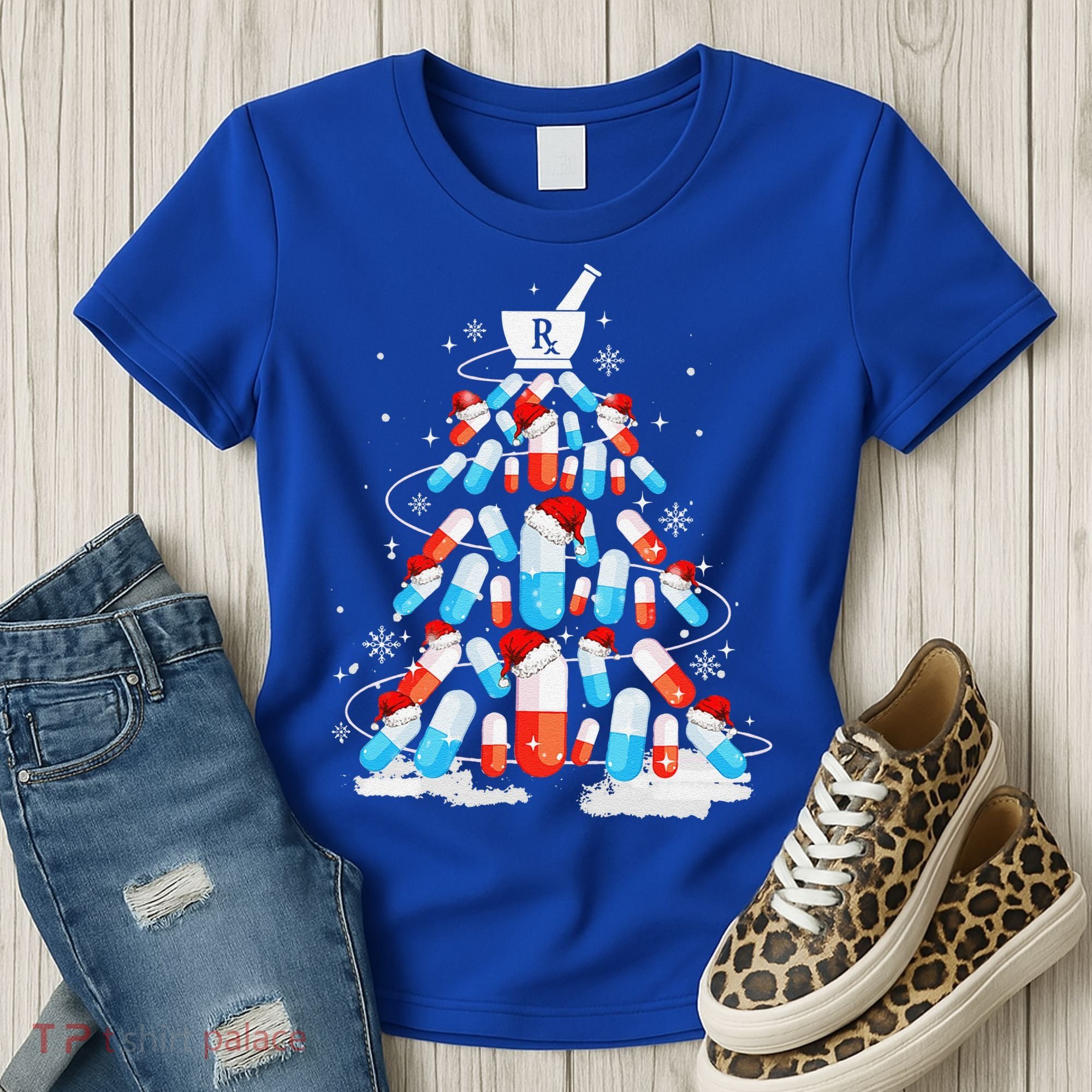 Funny Pharmacy Christmas Tree Pharmacist Christmas Women's T-Shirt