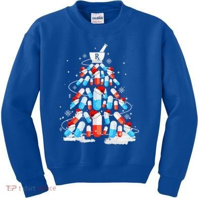 Funny Pharmacy Christmas Tree Pharmacist Christmas Kids Sweatshirt