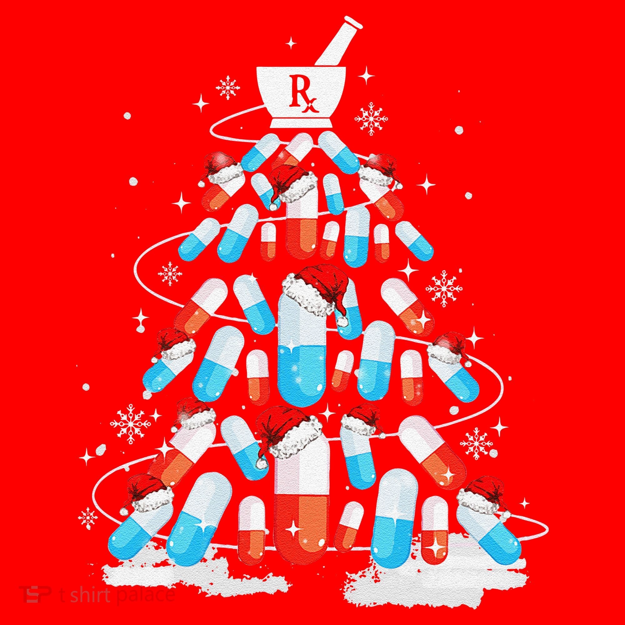 Funny Pharmacy Christmas Tree Pharmacist Christmas Santa Hat