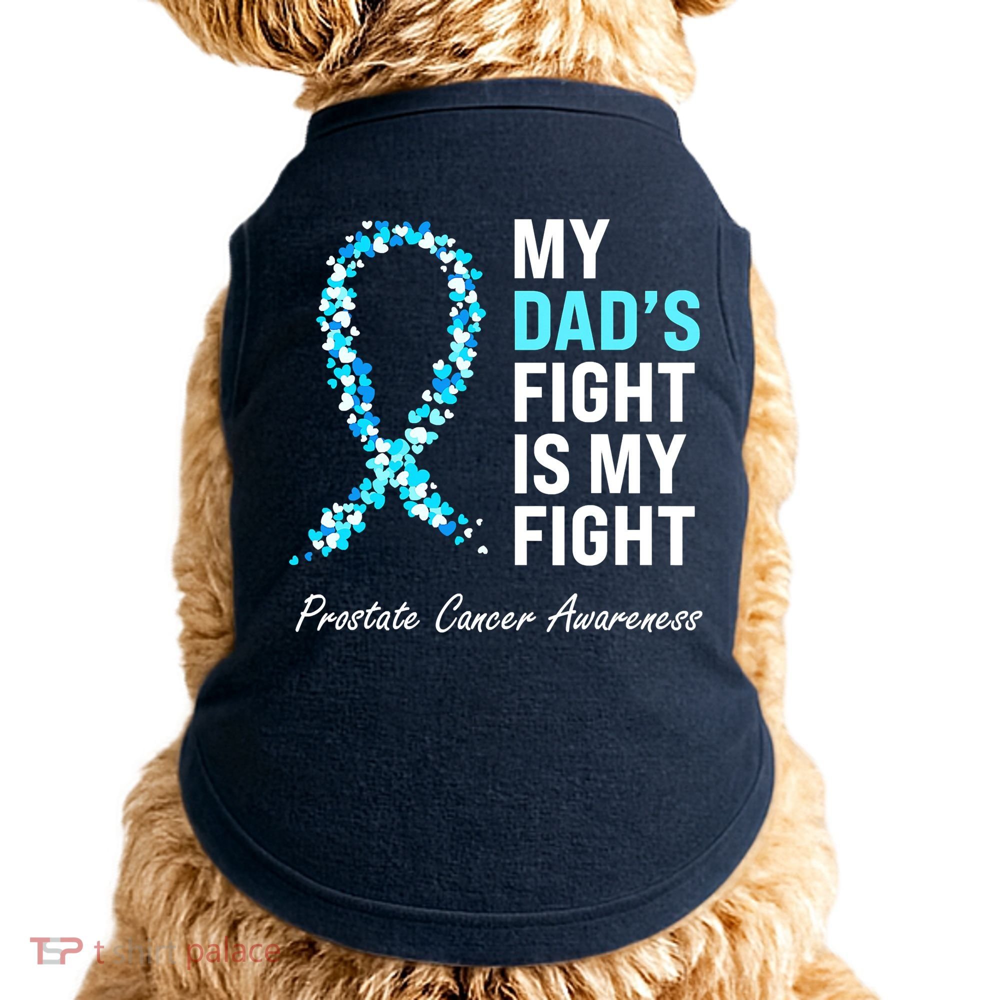 Family Prostate Cancer Awareness Light Blue Ribbon Survivor Doggie Tank