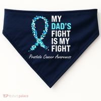 Family Prostate Cancer Awareness Light Blue Ribbon Survivor USA-Made Doggie Bandana thumb 0