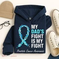 Family Prostate Cancer Awareness Light Blue Ribbon Survivor Hoodie thumb 4