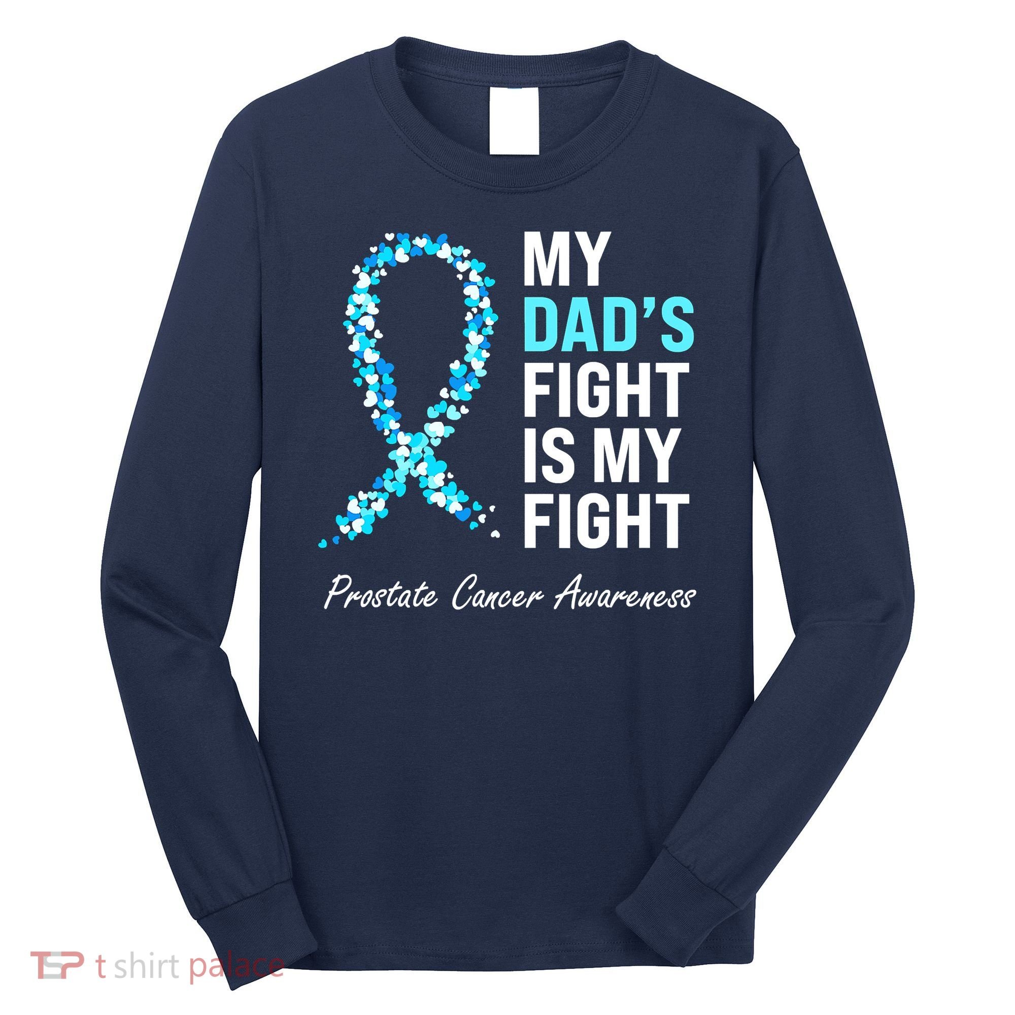 Family Prostate Cancer Awareness Light Blue Ribbon Survivor Long Sleeve Shirt