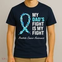 Family Prostate Cancer Awareness Light Blue Ribbon Survivor T-Shirt thumb 3