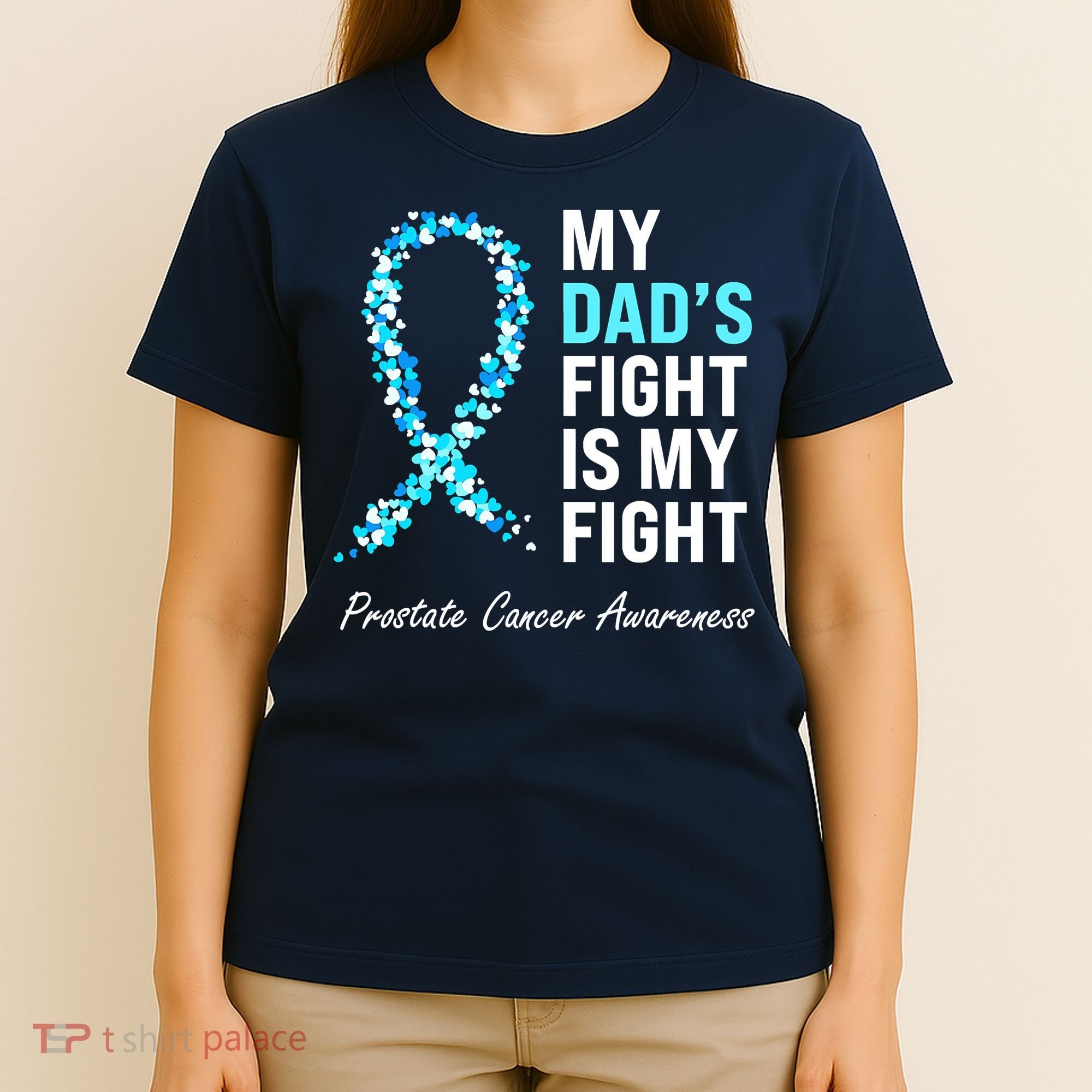 Family Prostate Cancer Awareness Light Blue Ribbon Survivor T-Shirt