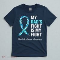 Family Prostate Cancer Awareness Light Blue Ribbon Survivor T-Shirt thumb 5