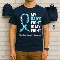 Family Prostate Cancer Awareness Light Blue Ribbon Survivor T-Shirt thumb 6