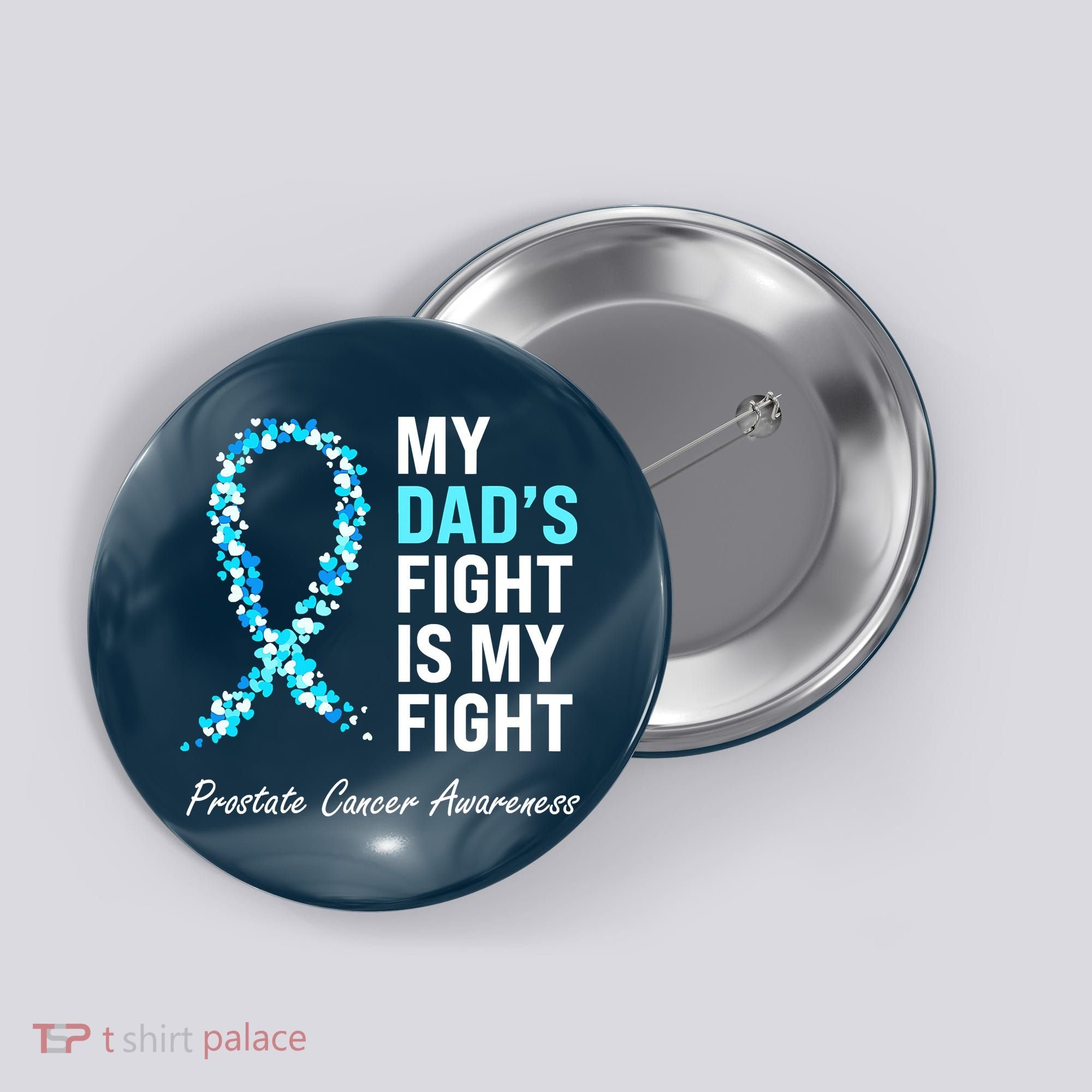 Family Prostate Cancer Awareness Light Blue Ribbon Survivor Button