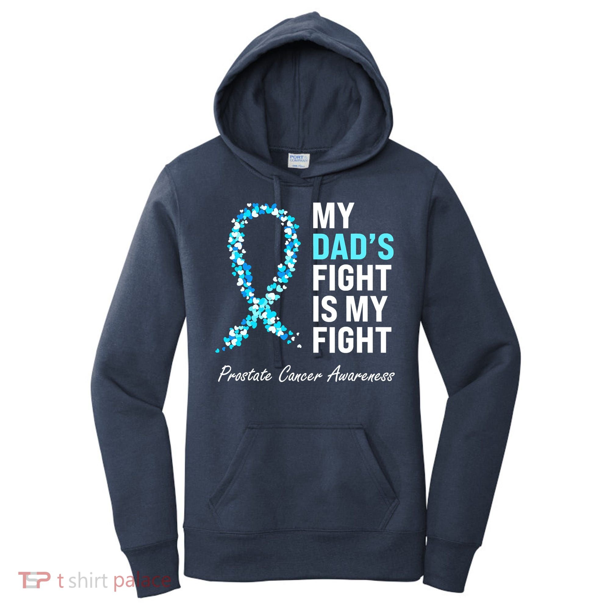 Family Prostate Cancer Awareness Light Blue Ribbon Survivor Women's Hoodie