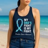 Family Prostate Cancer Awareness Light Blue Ribbon Survivor Women's Tank Top thumb 2