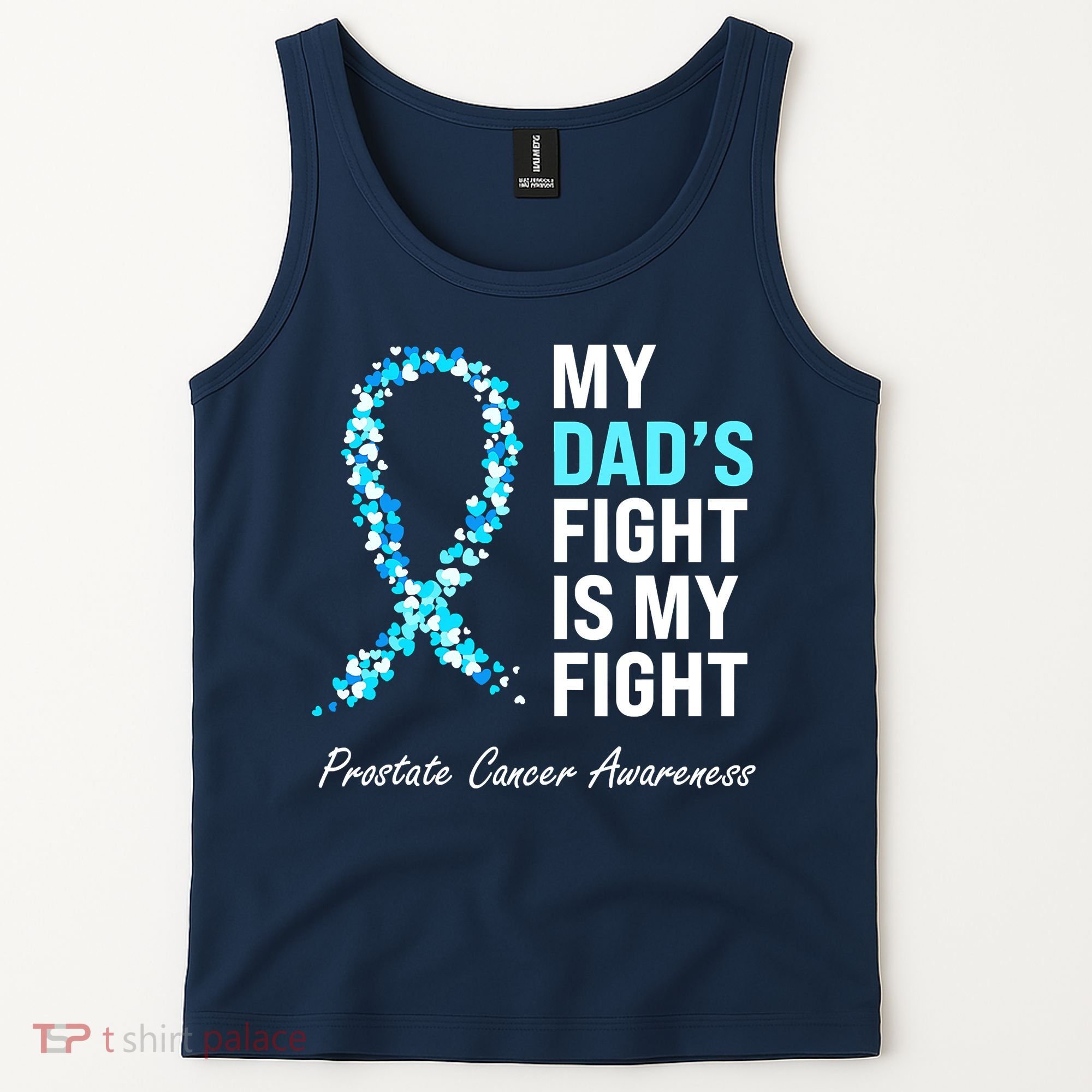 Family Prostate Cancer Awareness Light Blue Ribbon Survivor Tank Top