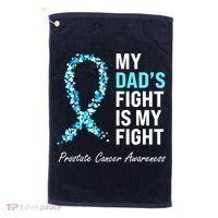 Family Prostate Cancer Awareness Light Blue Ribbon Survivor Golf Towel thumb 0