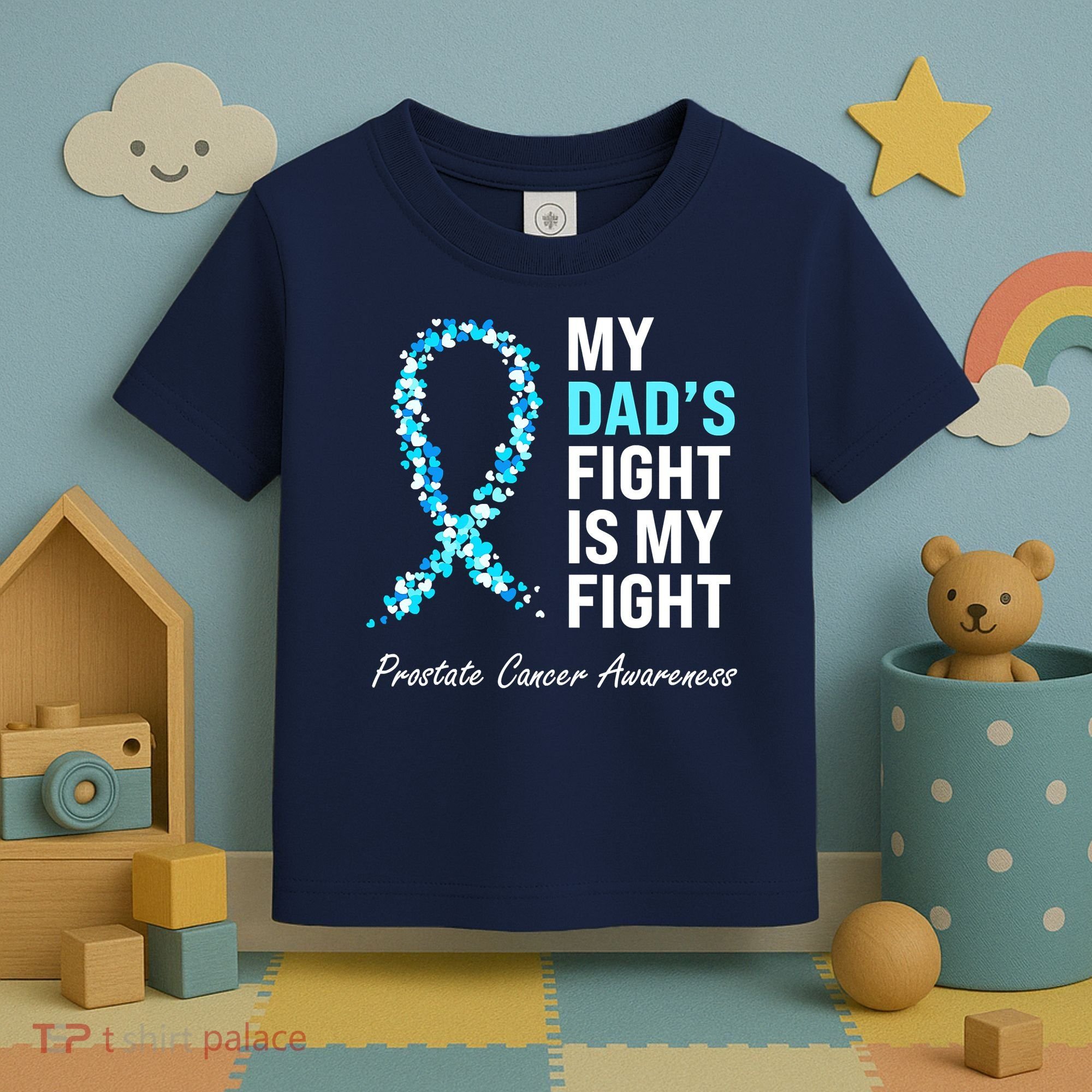 Family Prostate Cancer Awareness Light Blue Ribbon Survivor Toddler T-Shirt