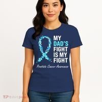 Family Prostate Cancer Awareness Light Blue Ribbon Survivor Women's T-Shirt thumb 4