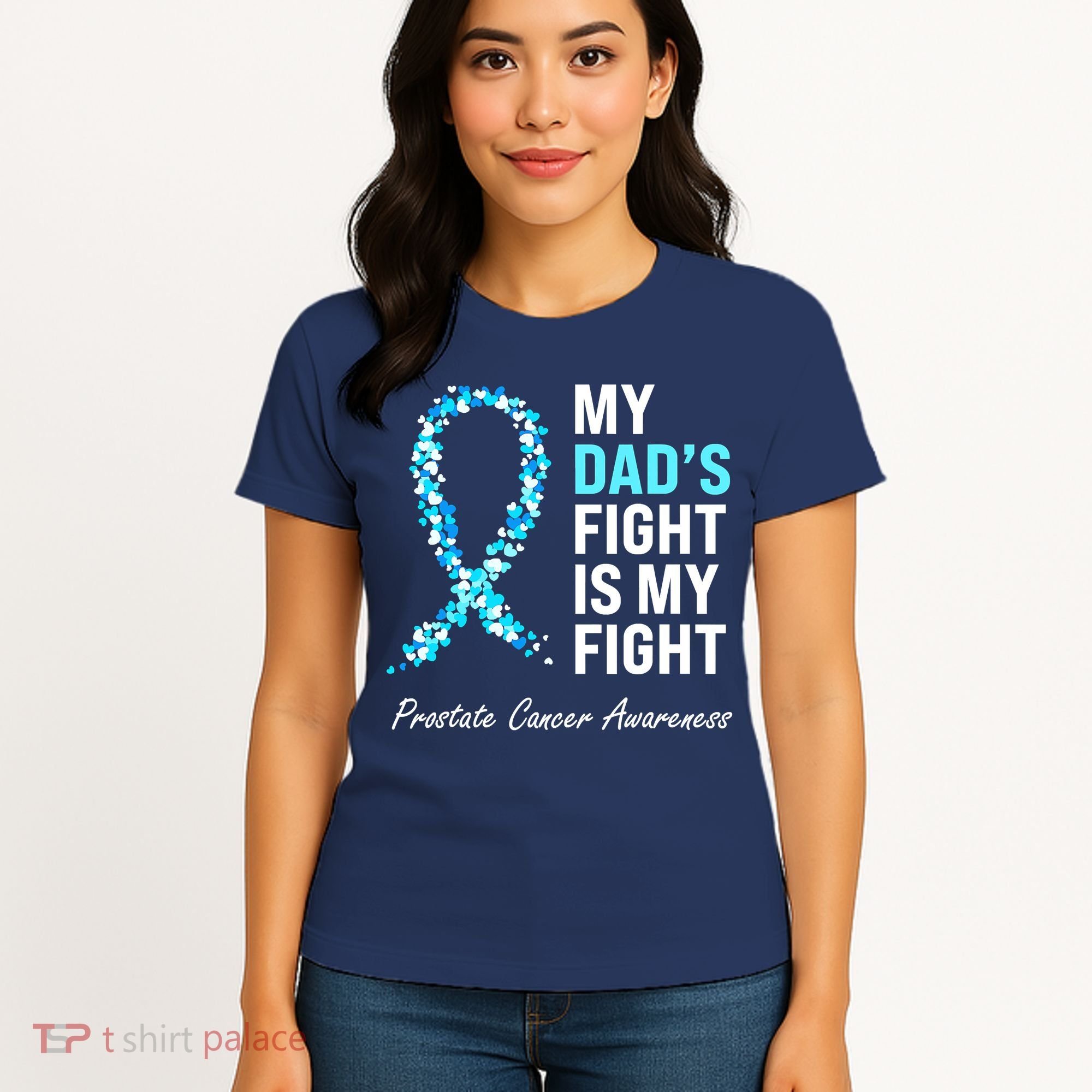 Family Prostate Cancer Awareness Light Blue Ribbon Survivor Women's T-Shirt