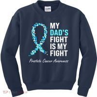 Family Prostate Cancer Awareness Light Blue Ribbon Survivor Kids Sweatshirt thumb 0