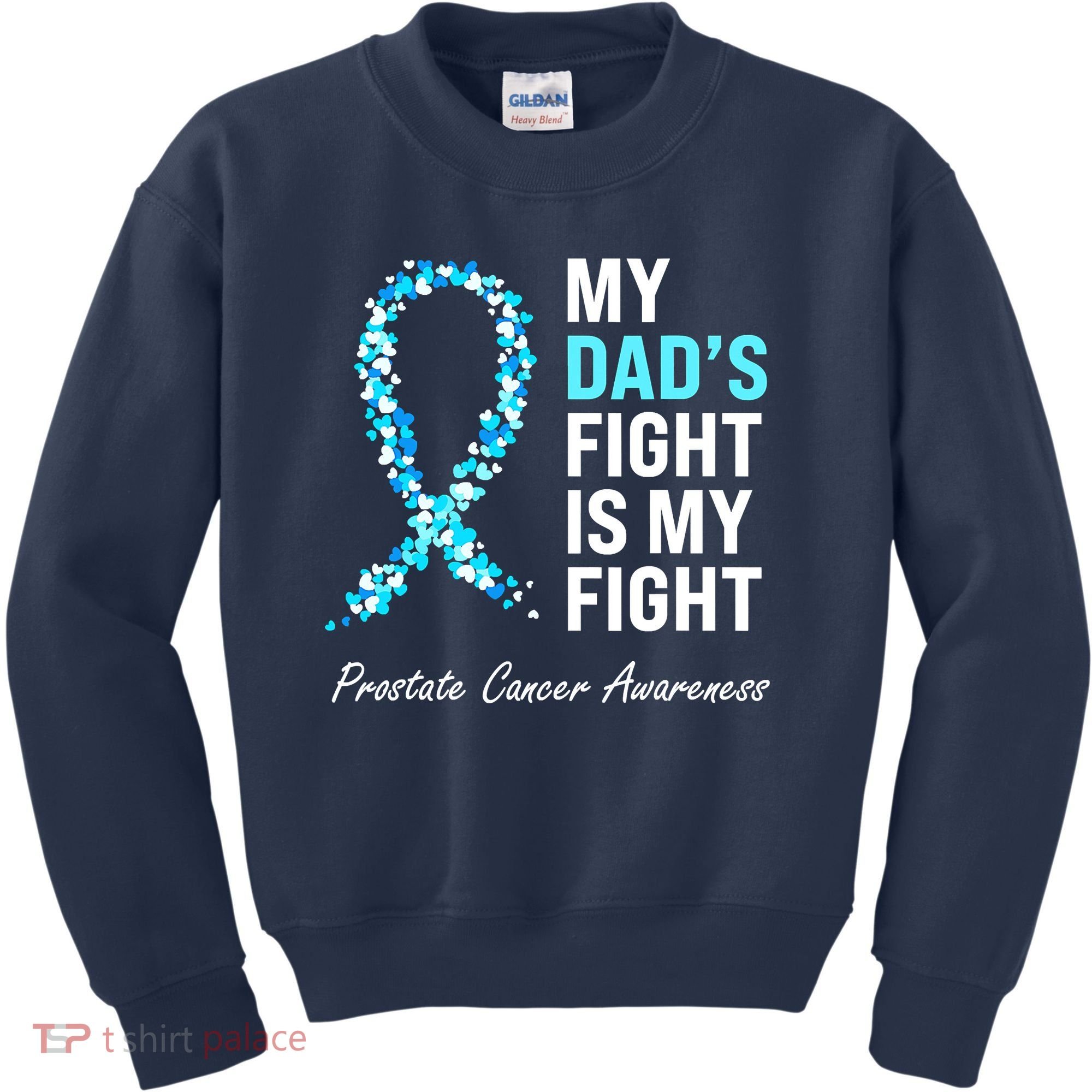 Family Prostate Cancer Awareness Light Blue Ribbon Survivor Kids Sweatshirt