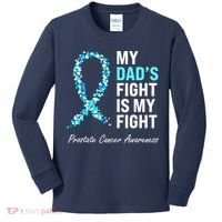 Family Prostate Cancer Awareness Light Blue Ribbon Survivor Kids Long Sleeve Shirt thumb 0
