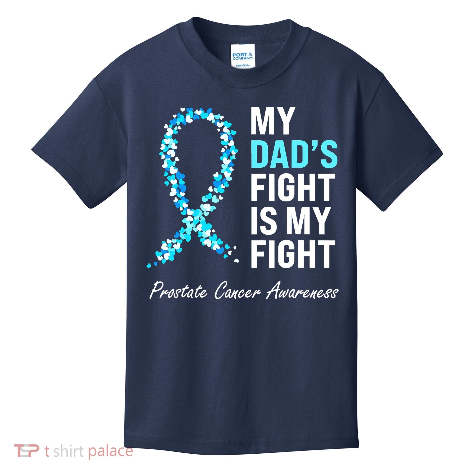 Family Prostate Cancer Awareness Light Blue Ribbon Survivor Kids T-Shirt