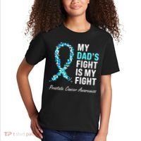 Family Prostate Cancer Awareness Light Blue Ribbon Survivor Kids T-Shirt thumb 2