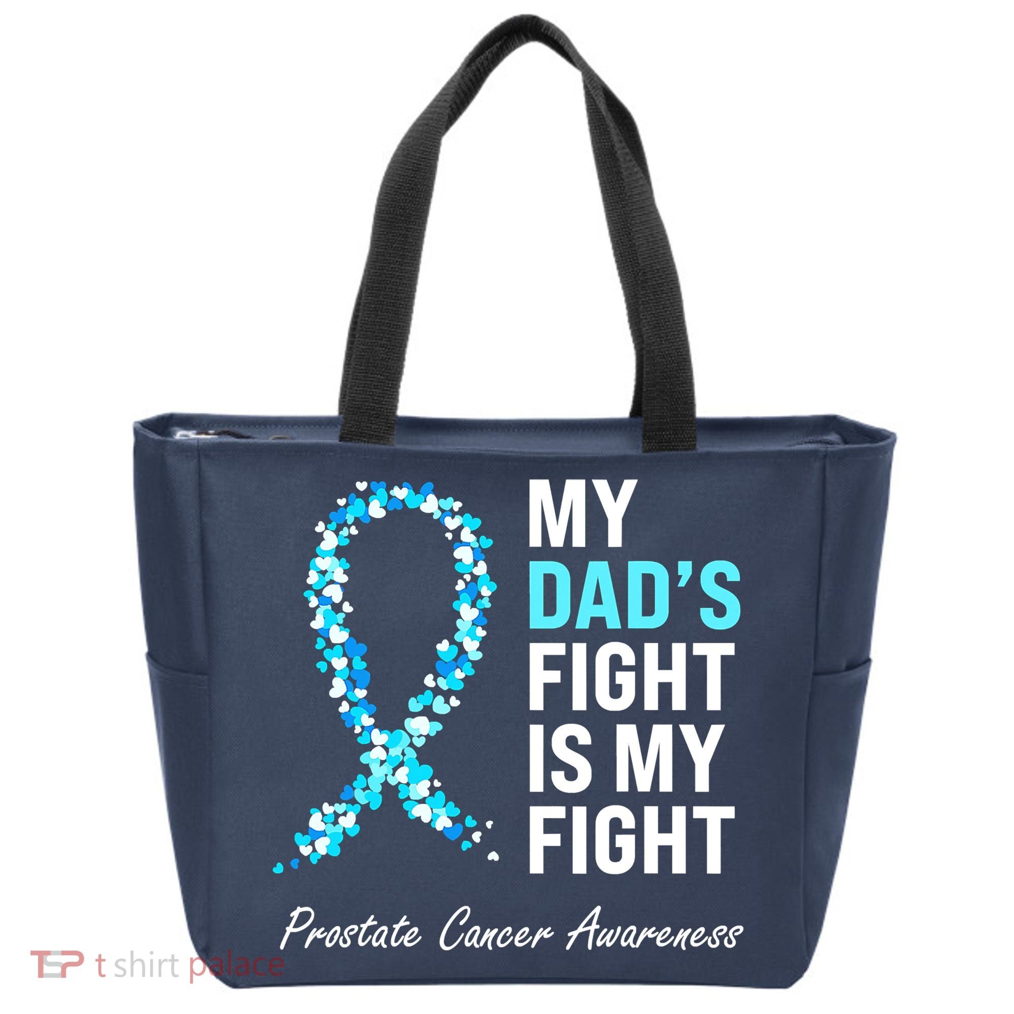 Family Prostate Cancer Awareness Light Blue Ribbon Survivor Tote Bag