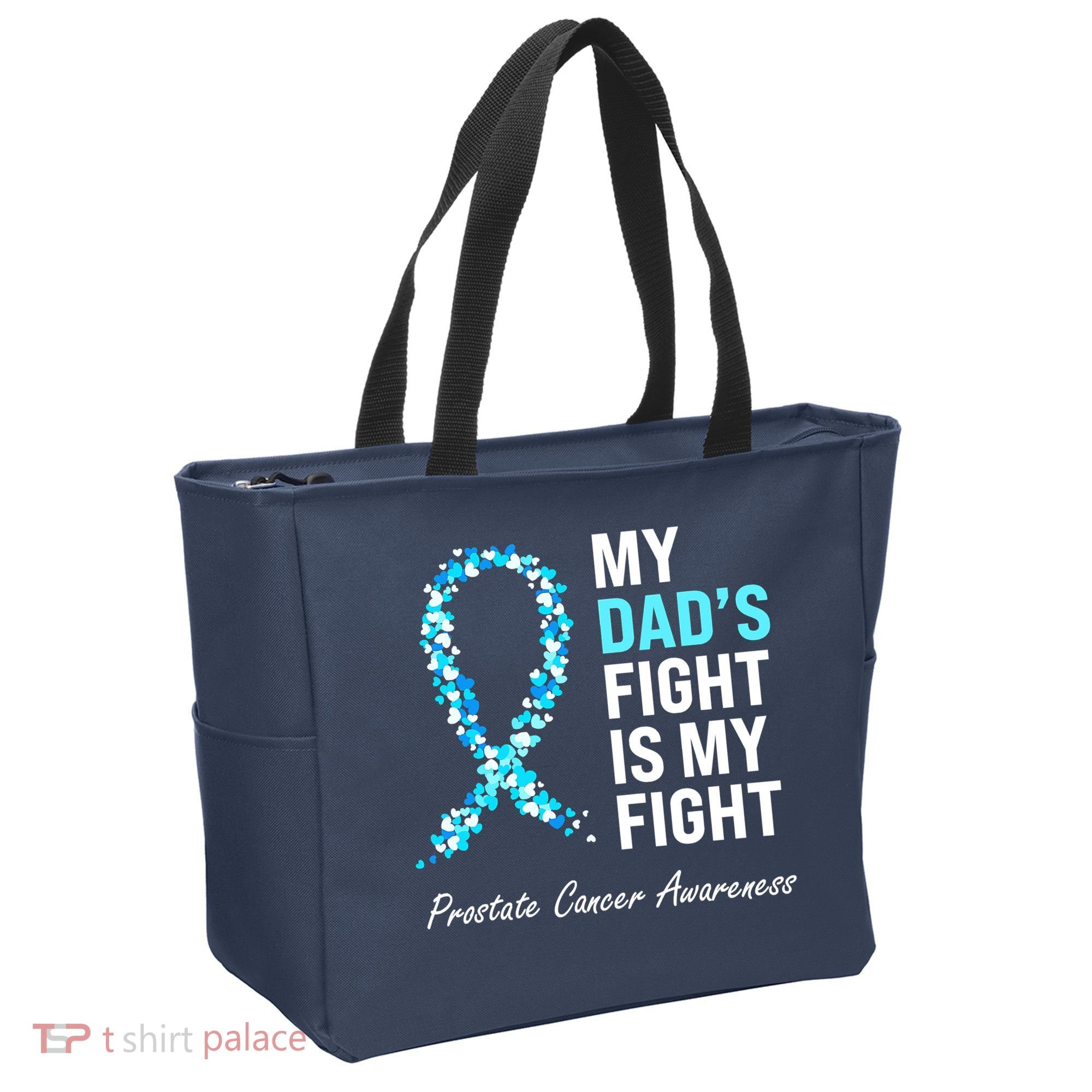 Family Prostate Cancer Awareness Light Blue Ribbon Survivor Tote Bag