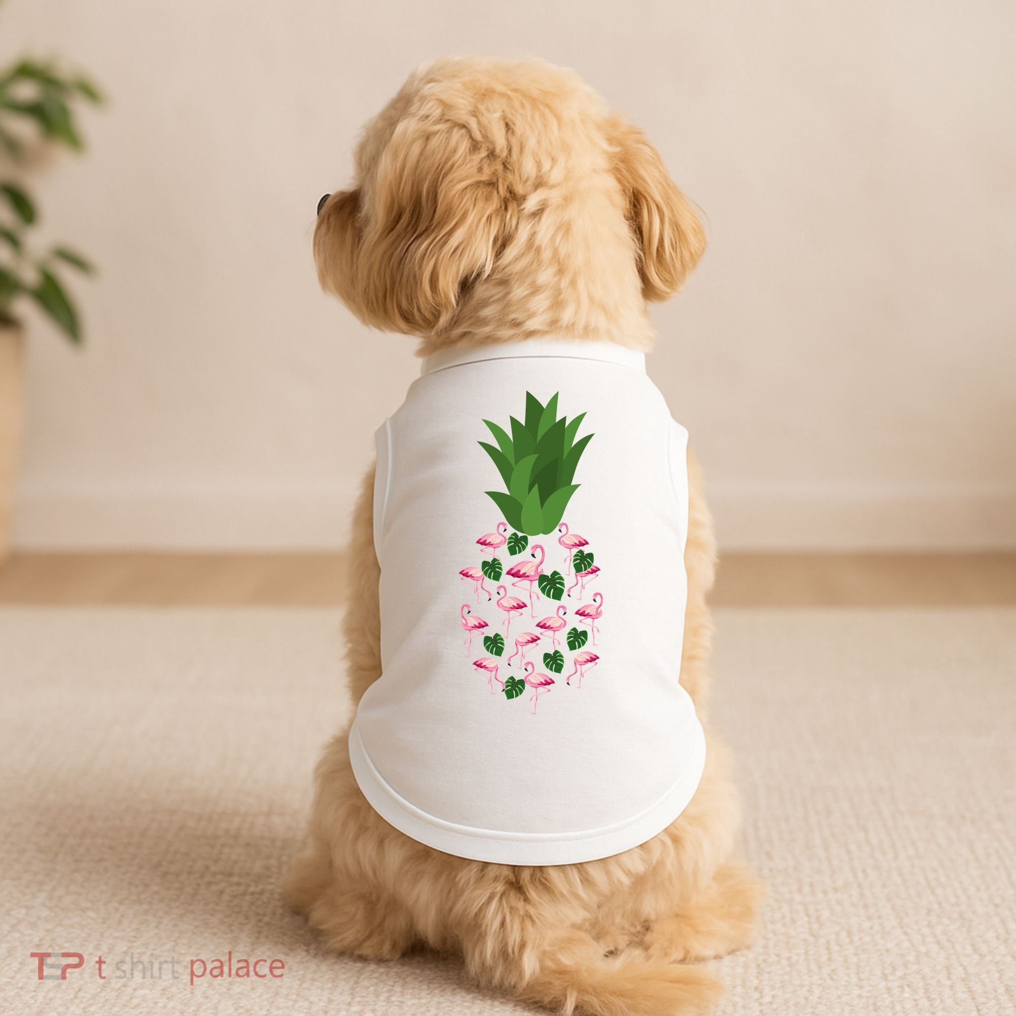 Flamingo Pineapple Cute Fun Summer Doggie Tank