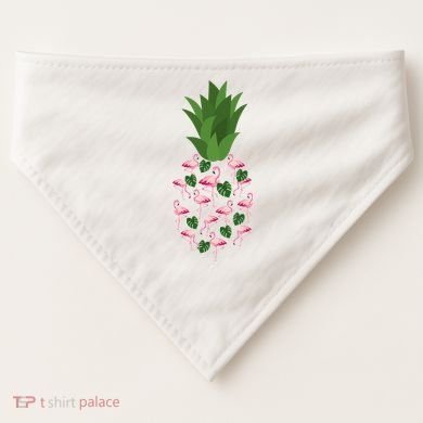 Flamingo Pineapple Cute Fun Summer USA-Made Doggie Bandana