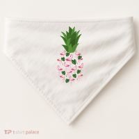 Flamingo Pineapple Cute Fun Summer USA-Made Doggie Bandana thumb 0