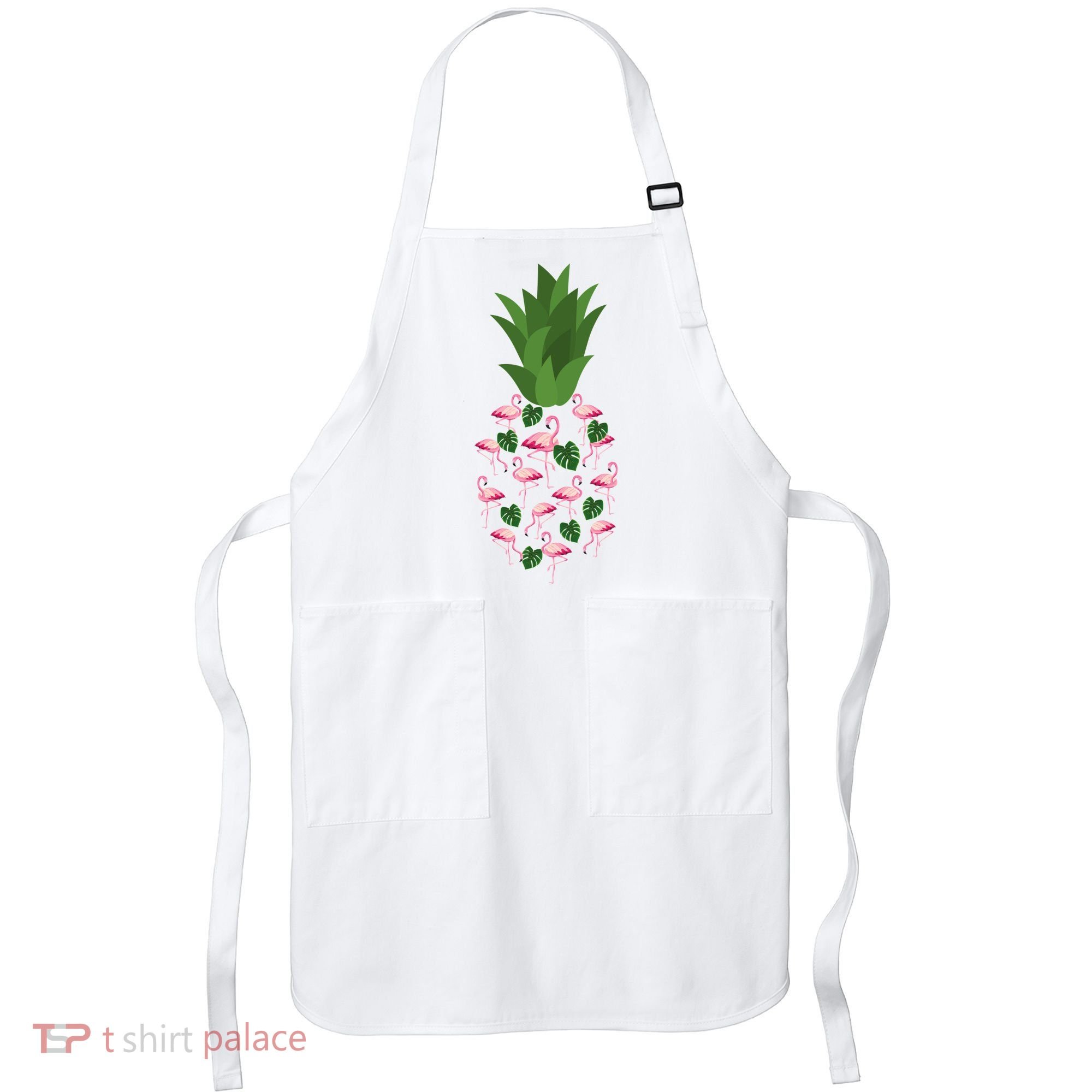 Flamingo Pineapple Cute Fun Summer Apron