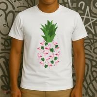 Flamingo Pineapple Cute Fun Summer T-Shirt thumb 3