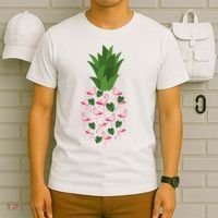 Flamingo Pineapple Cute Fun Summer T-Shirt thumb 6